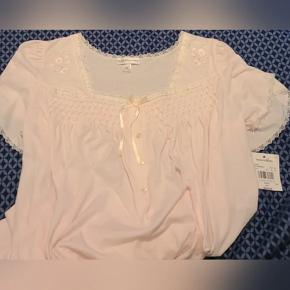 VTG NWT Miss Elaine Heavenly Bodies Women's Pink Nightgown Sz M - Picture 5 of 7